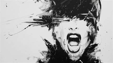 HD wallpaper: digital art, screaming, women, open mouth, abstract, face | Wallpaper Flare