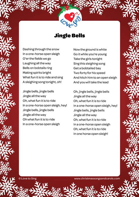 Jingle Bells Lyrics | Love to Sing