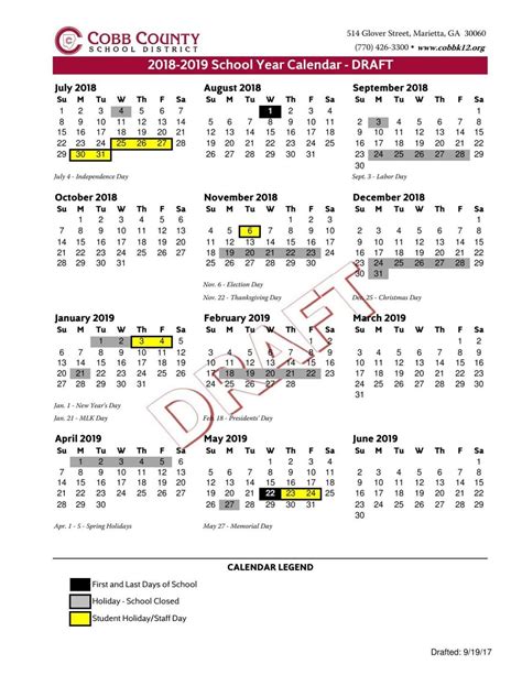 cobb county schools calendar 16 - 28 images - cobb county school ...