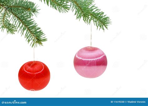 Christmas Spheres on a Fur-tree Stock Photo - Image of decoration, ornate: 11619230