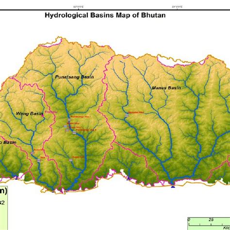 Bhutan Map With Rivers - Map With Cities