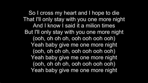 Maroon5 - One More Night With Lyrics - YouTube