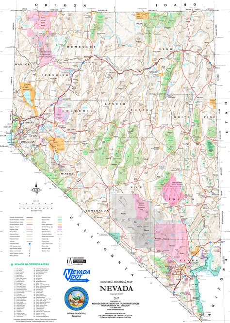 Detailed map of Nevada with cities - Ontheworldmap.com