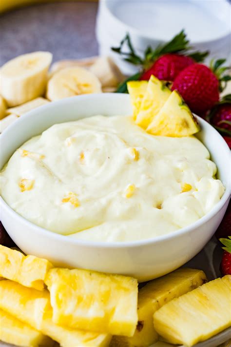 Pineapple Cream Cheese Fruit Dip - Oh Sweet Basil