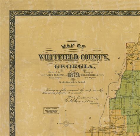 1879 Whitfield County Map Georgia Map Dalton Georgia - Etsy