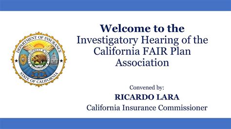 Investigatory Hearing of the California FAIR Plan Association - YouTube