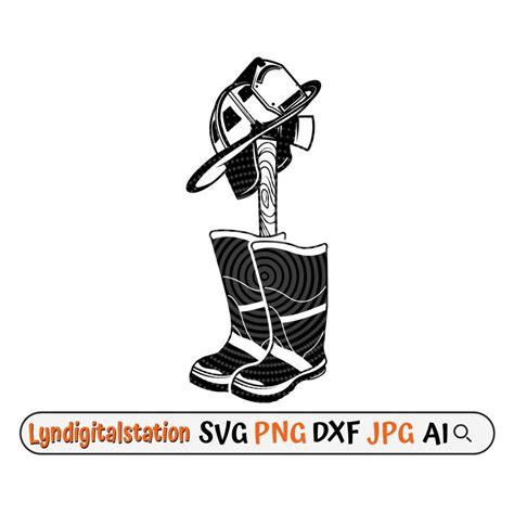 Fire Fighter Boots Svg Fire Gear Clipart fire Fighter Cut File Fireman Stencil rescuer Gear T ...