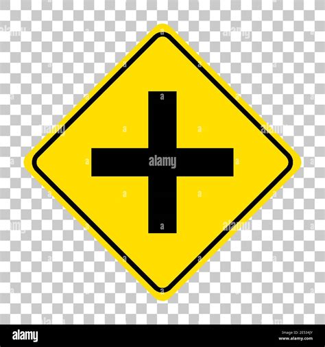 4 way intersection sign isolated on transparent background illustration Stock Vector Image & Art ...