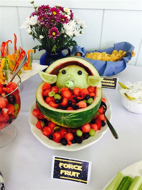 Baby Yoda fruit bowl for a Star Wars baby shower #Babyshowerideas ...