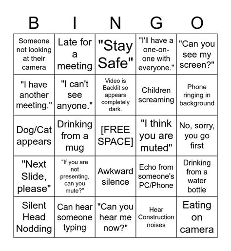 Zoom Bingo Card