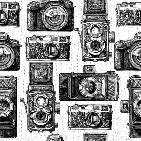 ***Vintage Cameras – Pixel Weave Fabrics