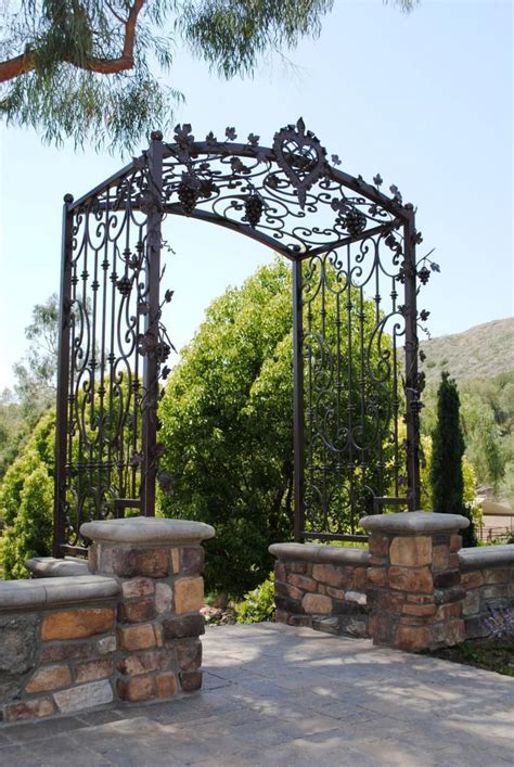 Wrought Iron Arbor | Pergola, Iron pergola, Pergola plans roofs