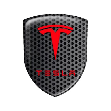 Tesla Shield Silicone Emblem Steel Red Line Edition | Domed Emblems | Stickers | X-Sticker