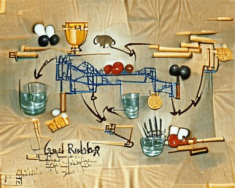 "Schematic diagram of a Rube Goldberg mousetrap contraption" : r/bigsleep