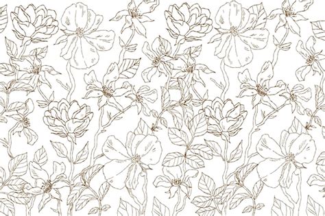 Free Vector | Hand drawn floral outline background