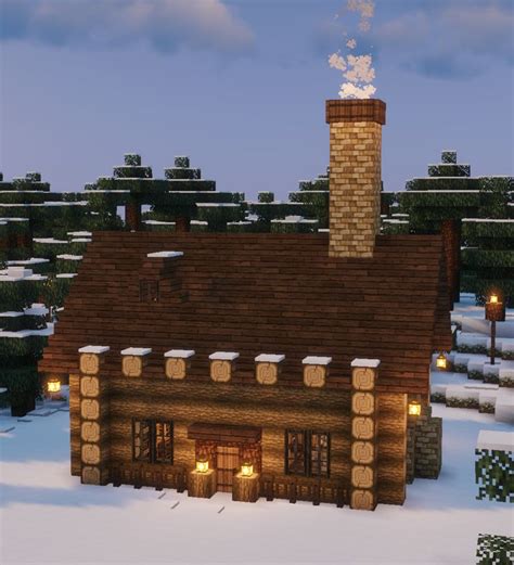 Snowy Log Cabin Cottagecore Minecraft Aesthetic Winter Build ️ Kelpie ...