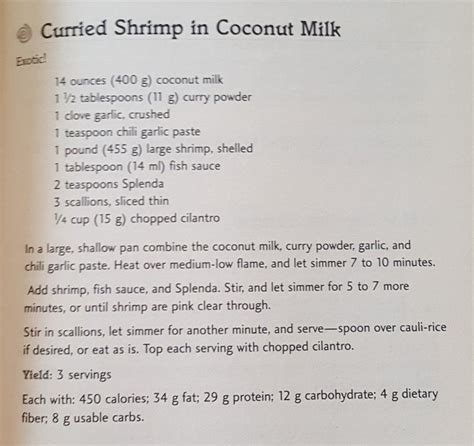 Curried shrimp in coconut milk from low carb cook book | Shrimp coconut milk, Curry shrimp ...