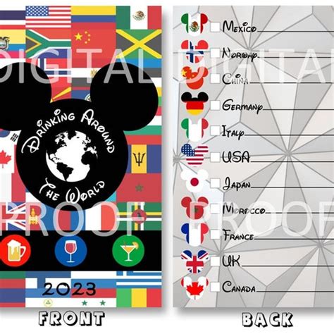 EPCOT Drink Around the World Passport Editable Template - Etsy