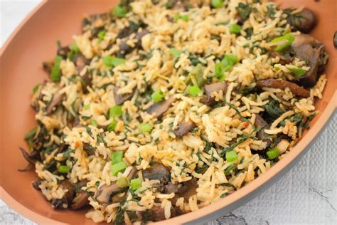 Mushroom and Spinach Fried Rice - Earthly Superfoods