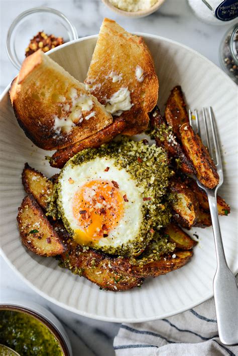 Pesto Fried Eggs - Simply Scratch