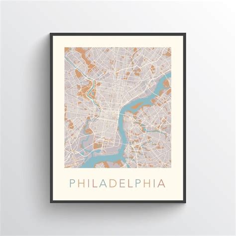 Philadelphia Map Philadelphia Print Philadelphia Poster | Etsy