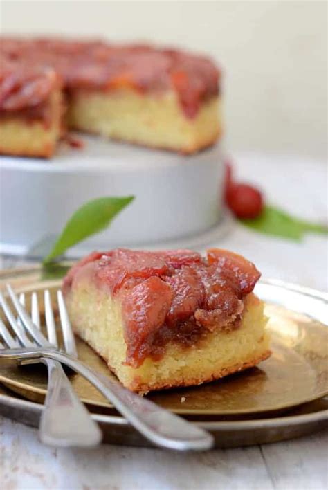 Best Upside Down Plum Cake Recipe - WhiskAffair