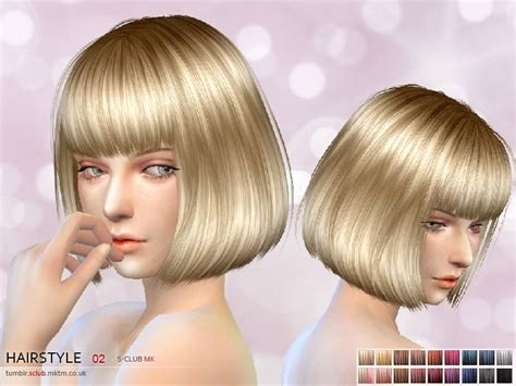 Sims 4 Hairs The Sims Resource Bob Hairstyle 2 By S Club | Images and ...