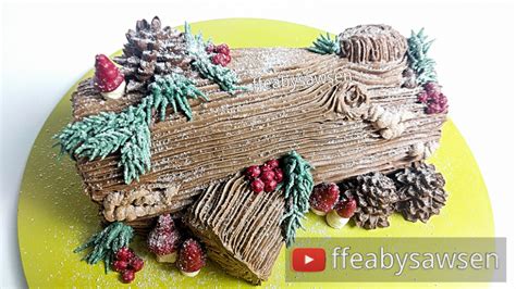 Stunning Christmas Yule Log / Buche de Noel cake tutorial - with recipe