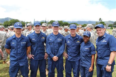 USCG members in 2013 in ODUs. Coast Guard Boot Camp, Coast Guard Training, Us Coast Guard, Coast ...