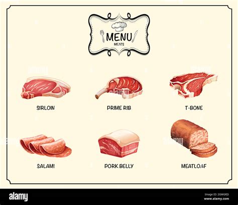 Different kind of meat products Stock Vector Image & Art - Alamy