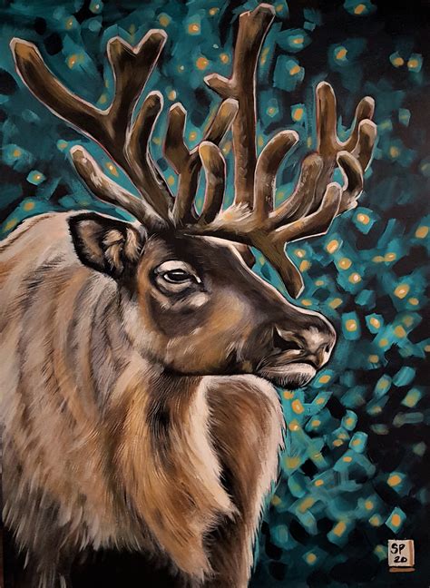 Cariboo Deer Reindeer Print on canvas art