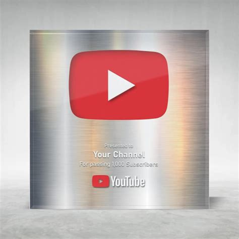 Custom play buttom awards Youtube TikTok Spotify Social Media award plaque, Silver, 6x6in ...