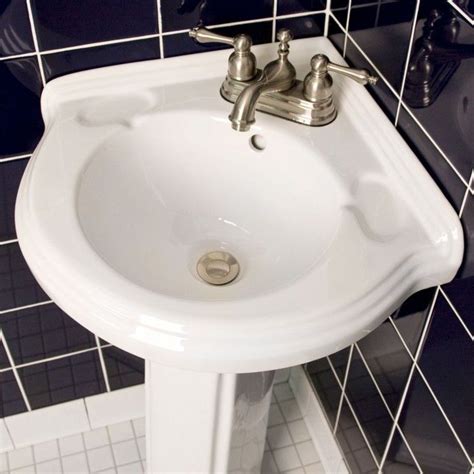 Gaston Corner Porcelain Pedestal Sink | Pedestal sink bathroom, Corner ...