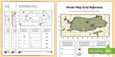 Teaching Grid Reference Pirate Map (teacher made)