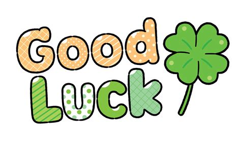 Cute word 'Good Luck' Cartoon style, Vector illustration. 25894558 Vector Art at Vecteezy