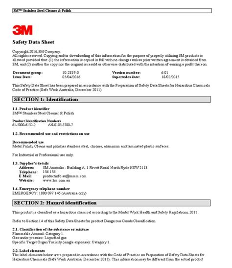 Stainless Steel Cleaner SDS: Safety Data Sheets | SheetStainlessSteel.com