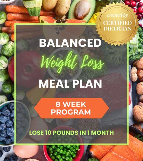 Balanced Weight Loss Meal Plan 8 Week Program Lose 10 Lb in 1 Month - Etsy