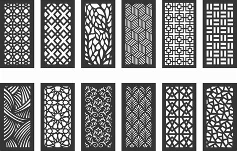 Cnc 12 Geometric Pattern Panel Templates DXF File Laser | Etsy