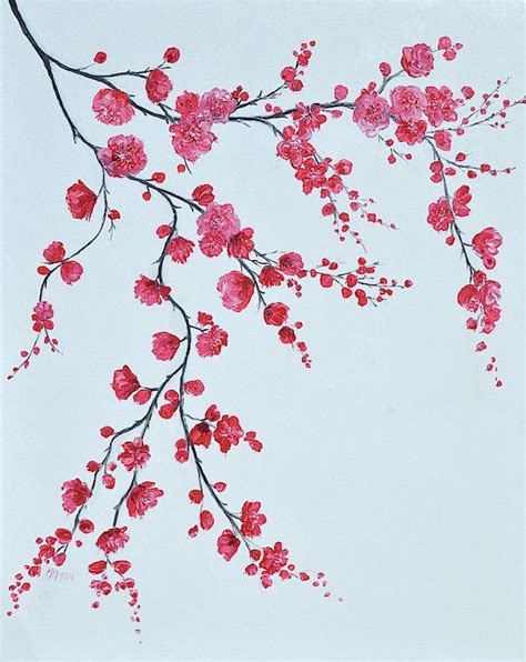 Japanese Cherry Blossom wall art and products. | Cherry blossom art, Cherry blossom painting ...