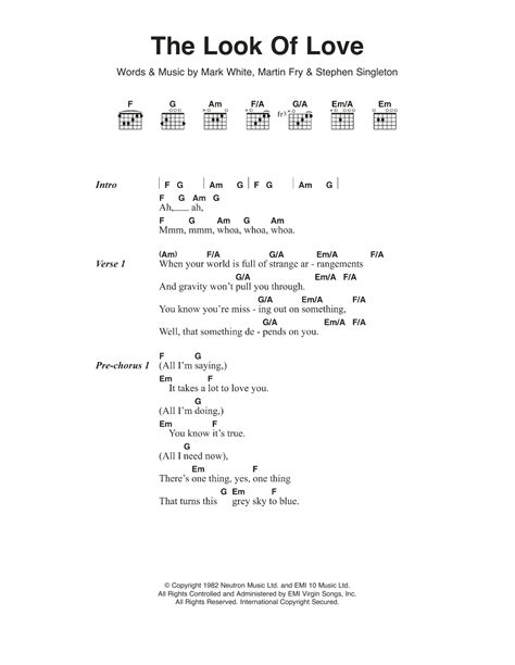 The Look Of Love by ABC - Guitar Chords/Lyrics - Guitar Instructor