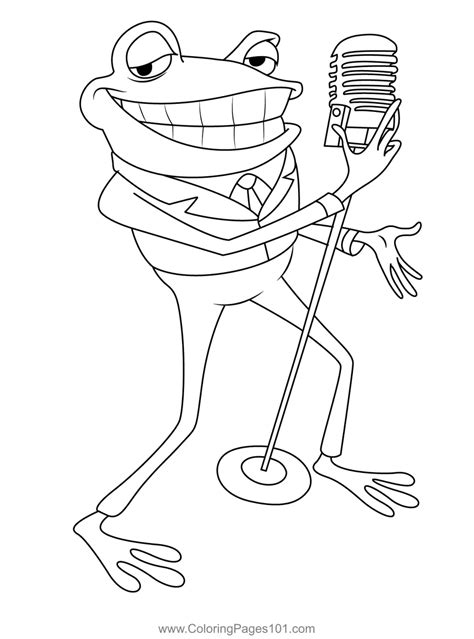 Frankie Frog Singing Coloring Page for Kids - Free Meet the Robinsons Printable Coloring Pages ...