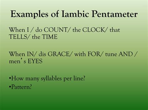PPT - Iambic Pentameter and Sonnets PowerPoint Presentation, free ...