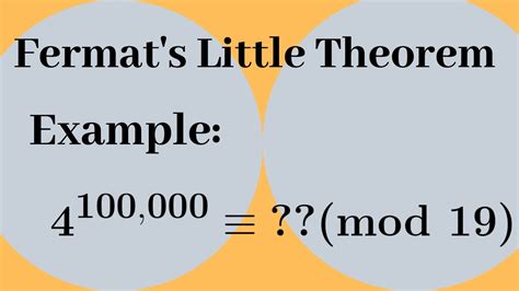 Number Theory | Fermat's Little Theorem Example 1 - YouTube