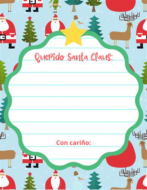 Carta para Santa Claus. Imprimible gratis. - Poder Mamá