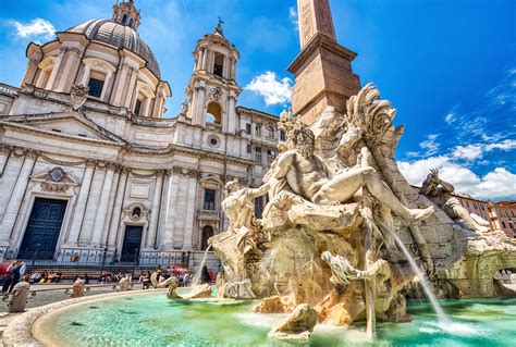 Piazza Navona and fountain of the four rivers - Gravina San Pietro