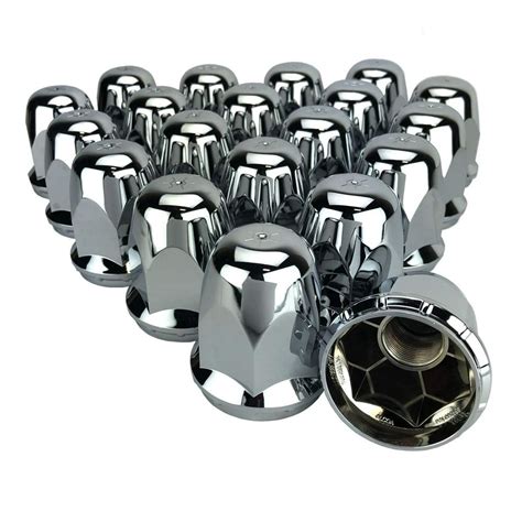 ALCOA 20 33mm Chrome Screw On Hex Lug Nut Covers with Flange for hub ...