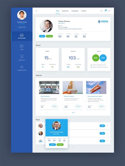 Profile | App design, Website design, Dashboard design