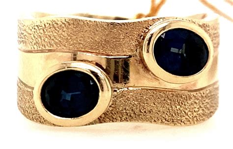 9ct Yellow Gold Blue Sapphire Ring - LuvLuxe | SKU: 17360