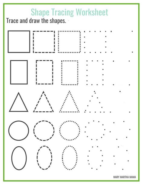 Free Shape Drawing Printables | Shape tracing worksheets, Shapes worksheet kindergarten, Shapes ...