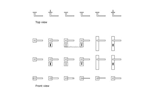 Modern Door Handles - Free CAD Drawings